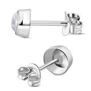 Cubic Zirconia Silver Stud Earrings, e426st